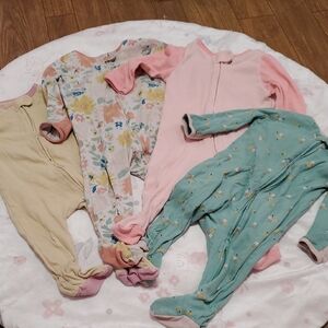Cloud Island Baby Girl One Piece Footed Pjs Set